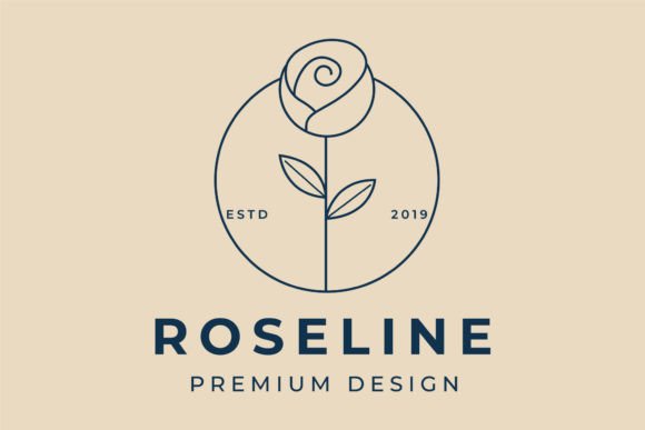 Download Rose Line Art Logo, Icon and Symbol - Premium Resources