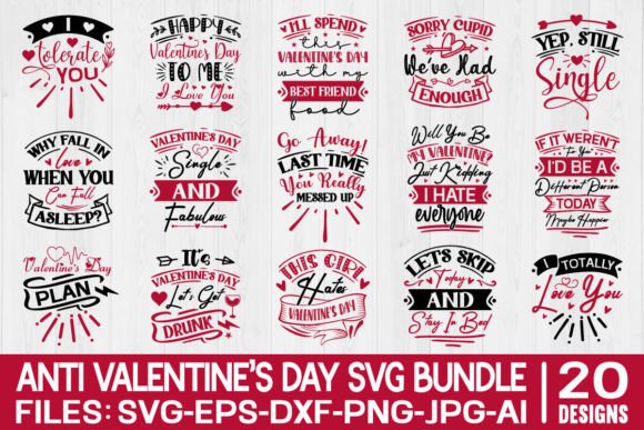 Download Anti Valentine’s Day SVG Bundle - Valentine’s day svg Collection