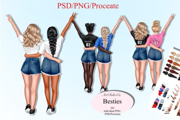 Download Best Friends in T-shirts. Girlfriends. - Premium Resources